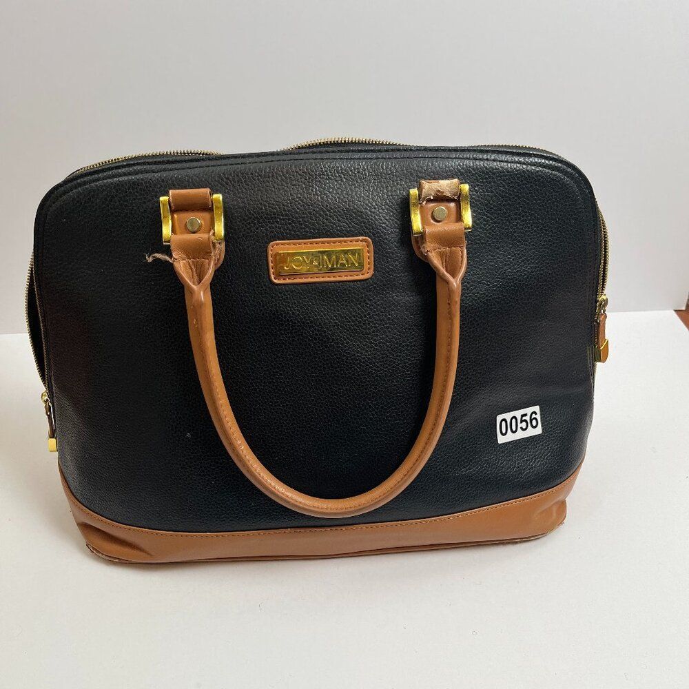 Joy & Iman Black Pebbled Leather Handbag